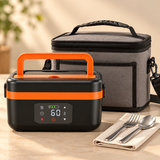 Visuel de présentation de la lunch box NOMADE noire et orange